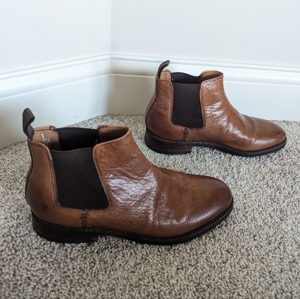 Frye Men's Peyton Chelsea Boot Brown Leather sz 7.5